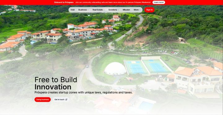 Próspera | A governance platform where entrepreneurs are Free to Build